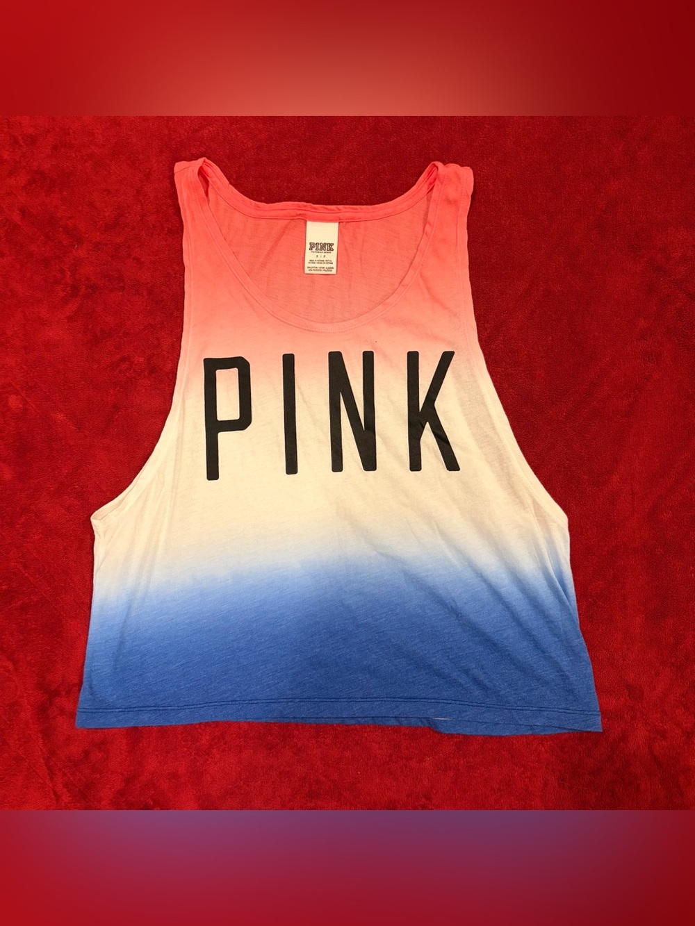 VS PINK Red, White, and Blue Tank Top